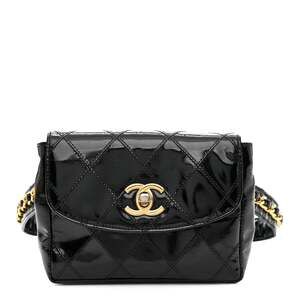 Chanel Patent Flap Waist Belt Bag Black #247256C13B